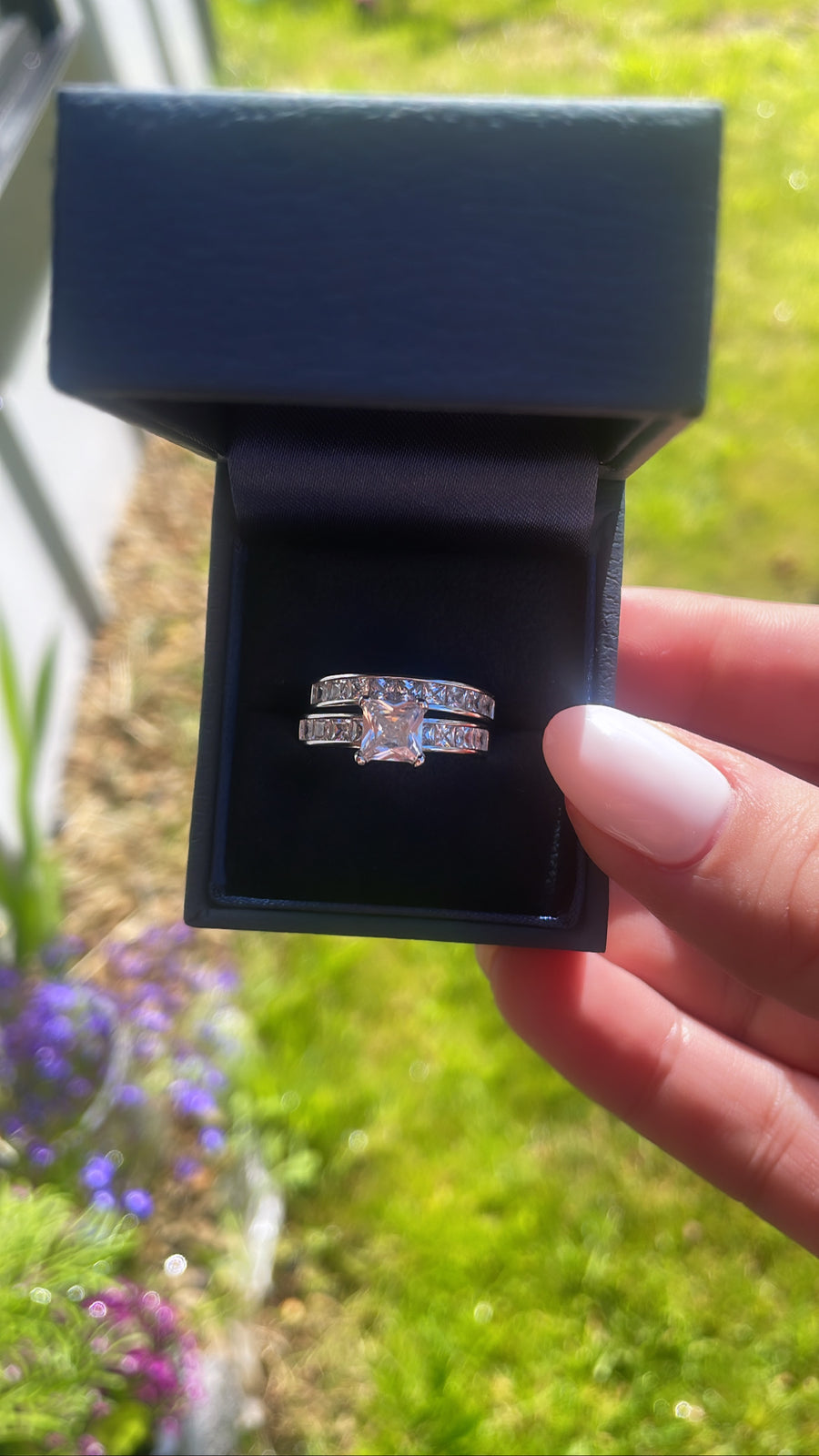 Sterling Silver Solitaire Ring Set