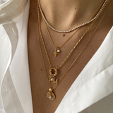 Milky Rhinestone Necklace (14ct gold plated)