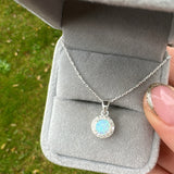 Sterling Silver Opal Pendant and Chain