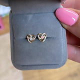 Solid 9ct Gold Opal Heart Earrings (9ct Solid Gold)