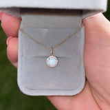 Solid 9ct gold Opal Pendant (9ct Solid Gold pendant & chain)