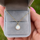 Solid 9ct gold Opal Pendant (9ct Solid Gold pendant & chain)