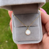 Solid 9ct gold Opal Pendant (9ct Solid Gold pendant & chain)