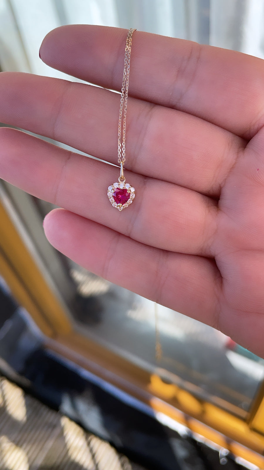 CZ Ruby Pendant (9ct Solid Gold)