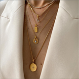 Milky Rhinestone Necklace (14ct gold plated)