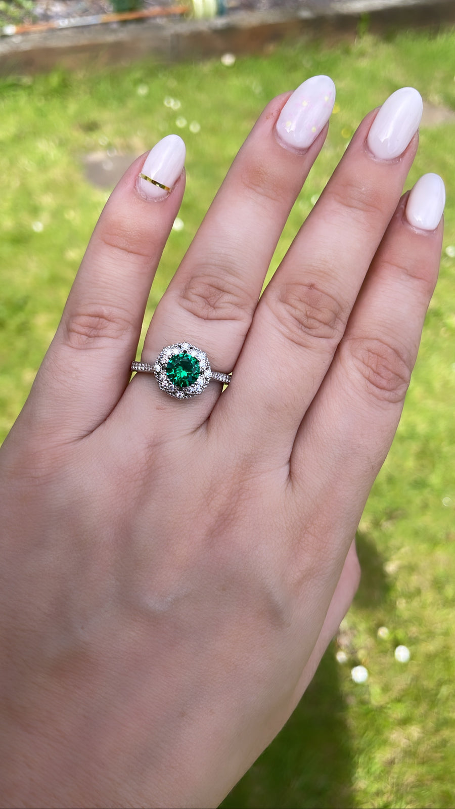 Emerald Sterling Silver  Ring