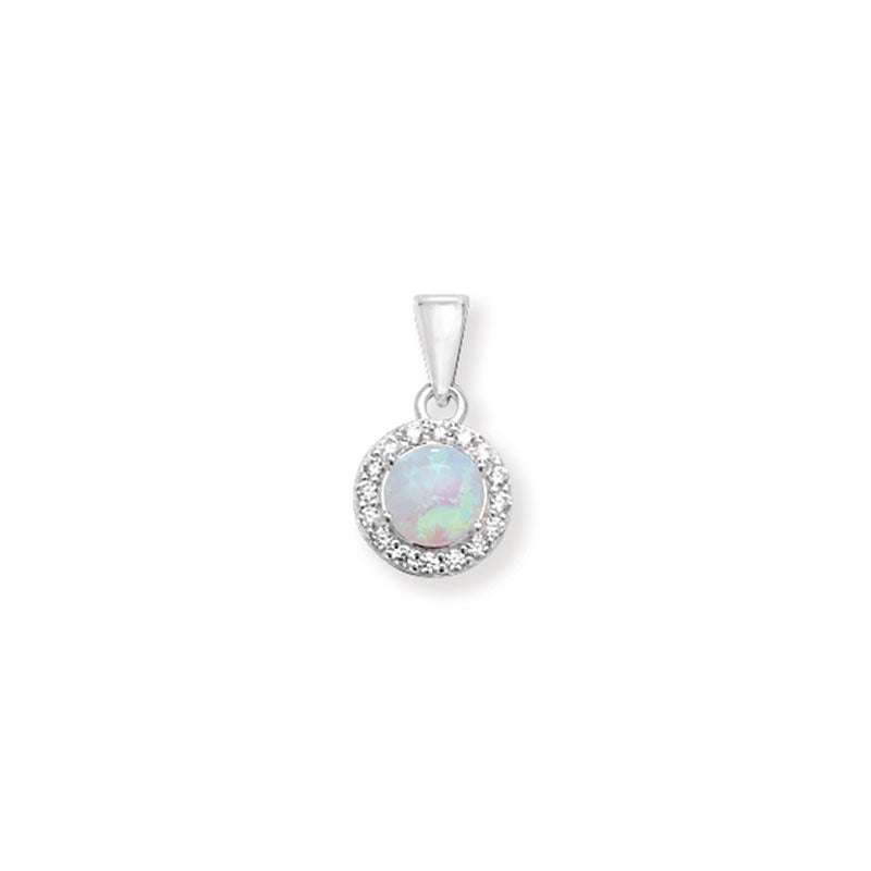 Sterling Silver Opal Pendant and Chain