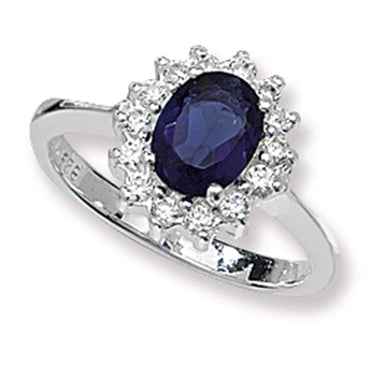 Sterling Silver Sapphire Ringp